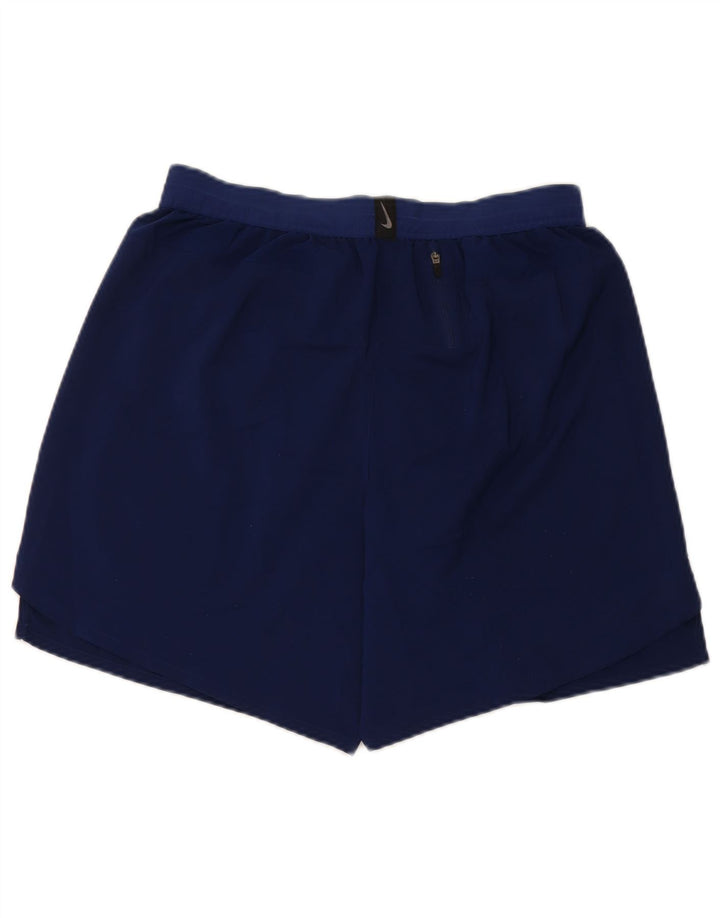Nike - Pantalones cortos deportivos Dri Fit para hombre, talla grande, poliéster, color azul marino