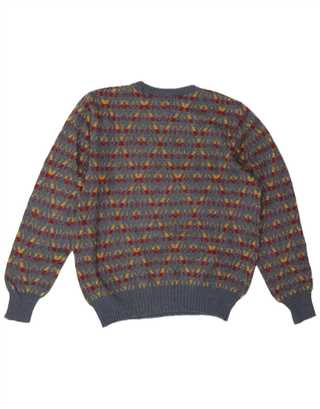 Miriam Jersey De Cuello Redondo Para Hombre Suéter Acrílico Gris Medio Fair Isle