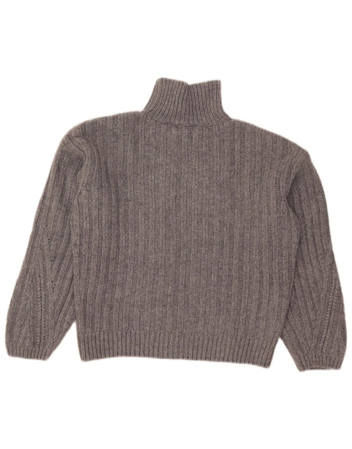 Massimo Dutti Jersey Corto con Cuello Alto para Mujer UK 10 Small Gris