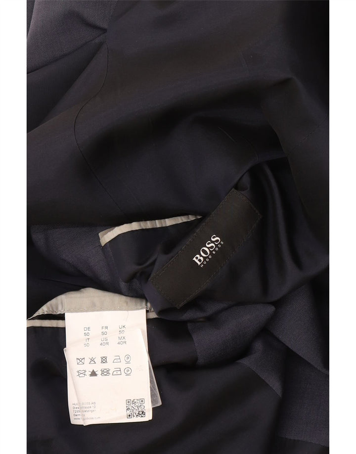 Hugo Boss Chaqueta tipo blazer de 2 botones para hombre EU 50 Grande Lana azul marino
