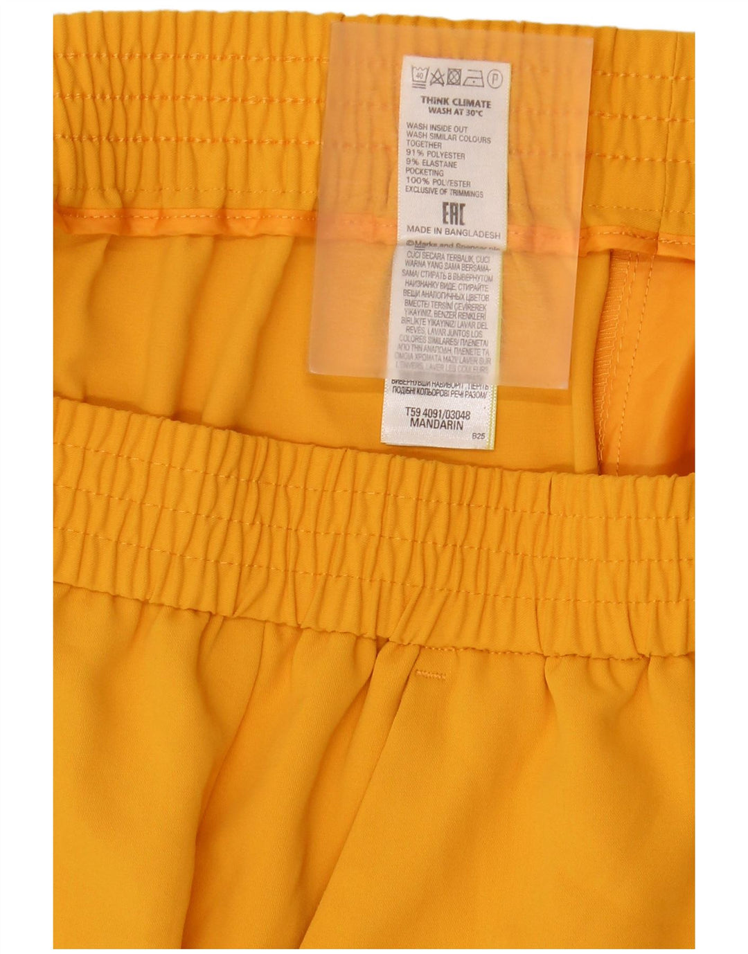 Marks & Spencer Falda recta para mujer UK 46 Grande W34 Poliéster amarillo