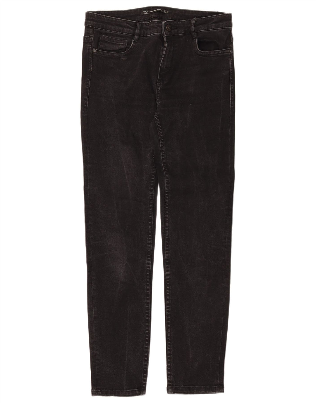 ZARA Mujer Vaqueros Slim EU 40 Medium W30 L28 Negro