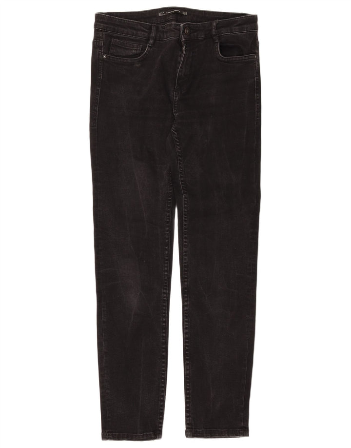 ZARA Mujer Vaqueros Slim EU 40 Medium W30 L28 Negro