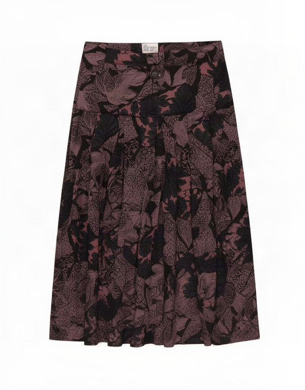 Michael H Falda acampanada de cintura alta para mujer UK 12 Medium W28 Negro Floral