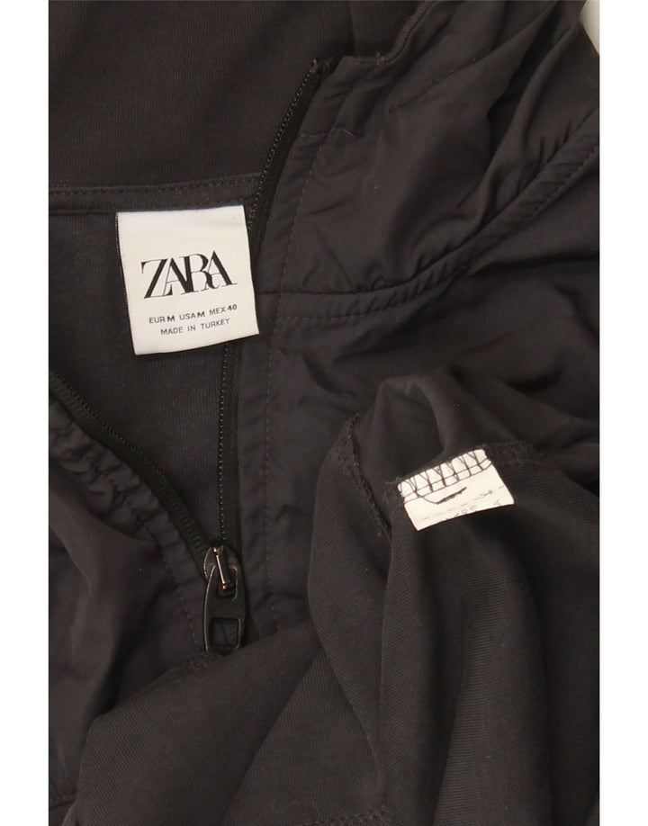 Zara Hombre Sudadera Con Capucha Y Cremallera Gris Medio
