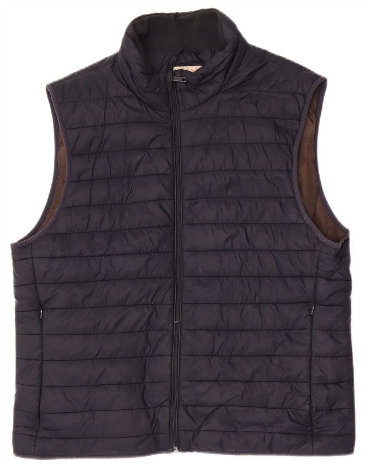 Zara Mens Chaleco Acolchado Reino Unido 40 Grande Azul Marino Poliéster