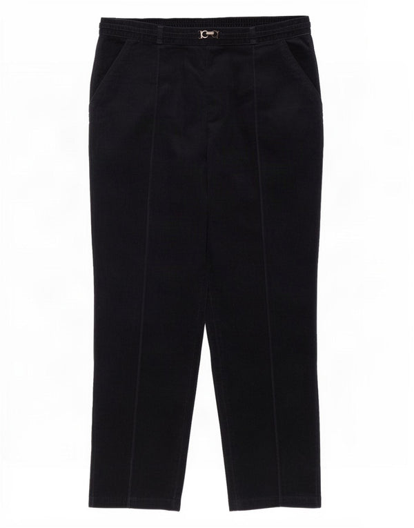 Marks & Spencer Womens Corduroy Trousers UK 16 Large W36 L26 Navy Blue