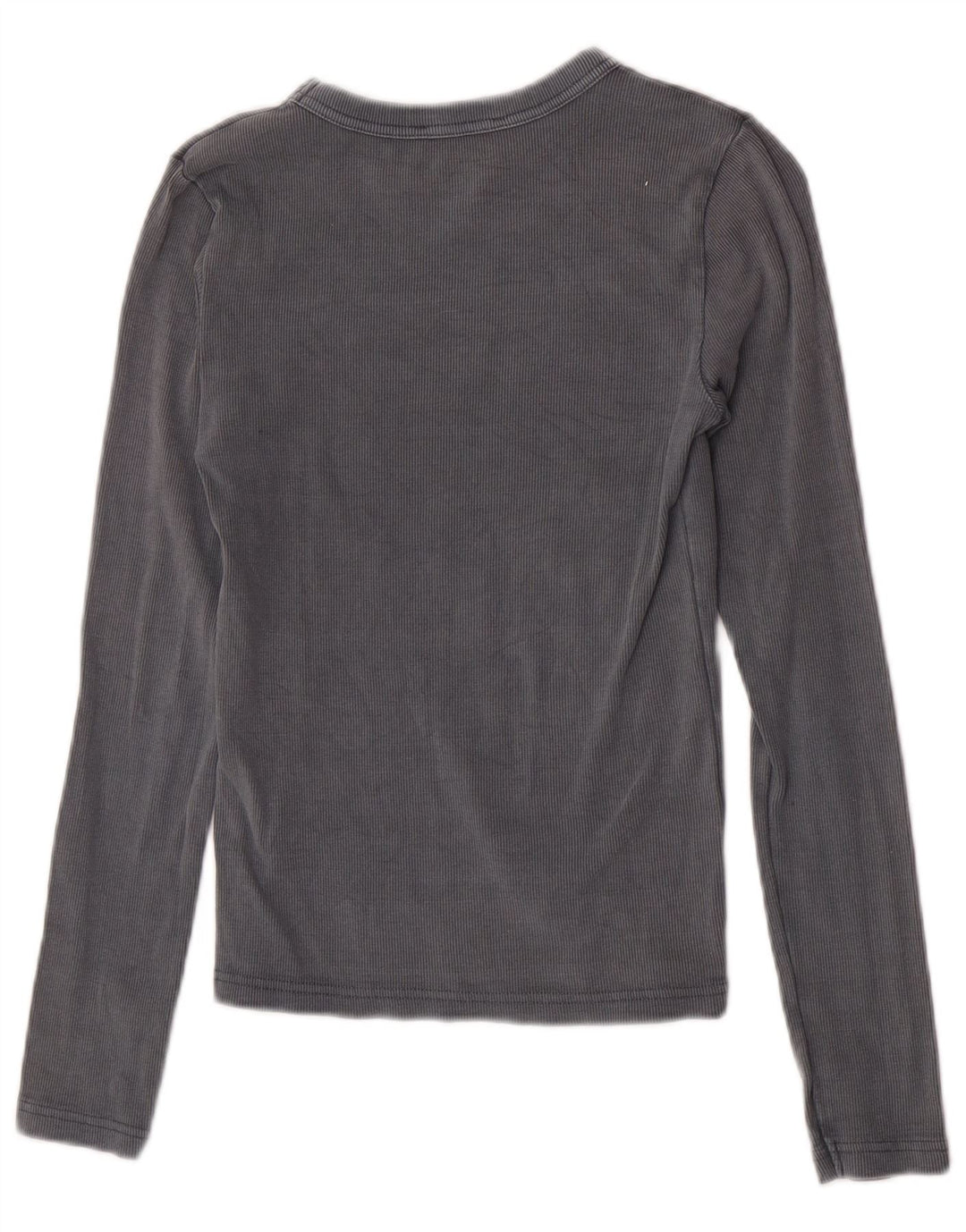 Zara Mujer Top Manga Larga UK 42 Algodón Gris Medio