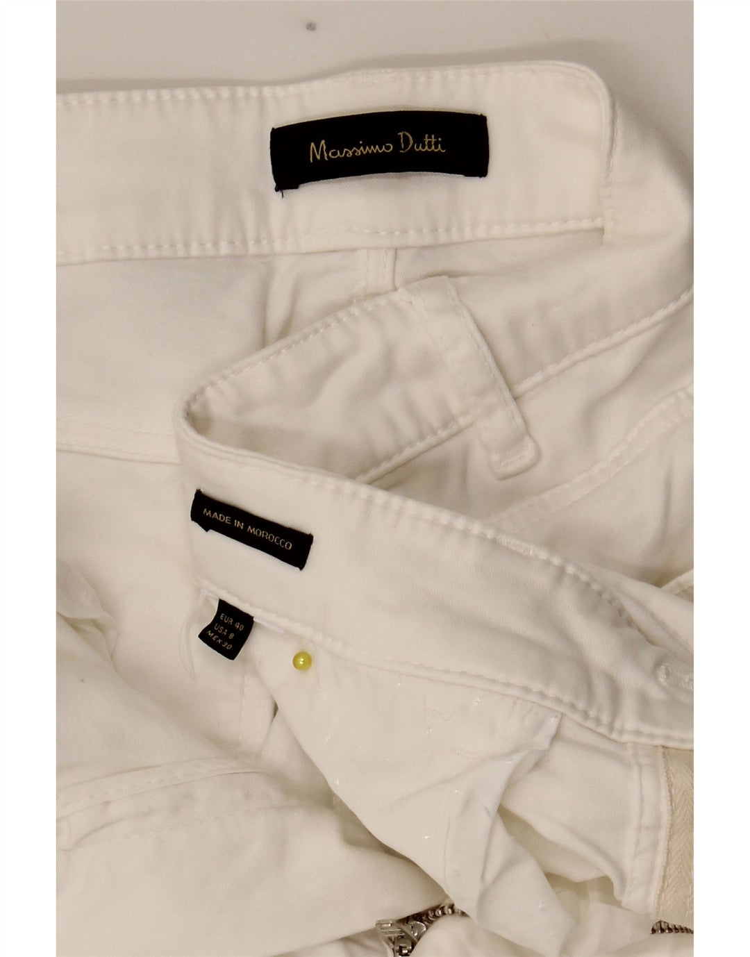 Massimo Dutti Pantalones Casuales Slim Mujer EU 40 Medium W28 L28 Blanco