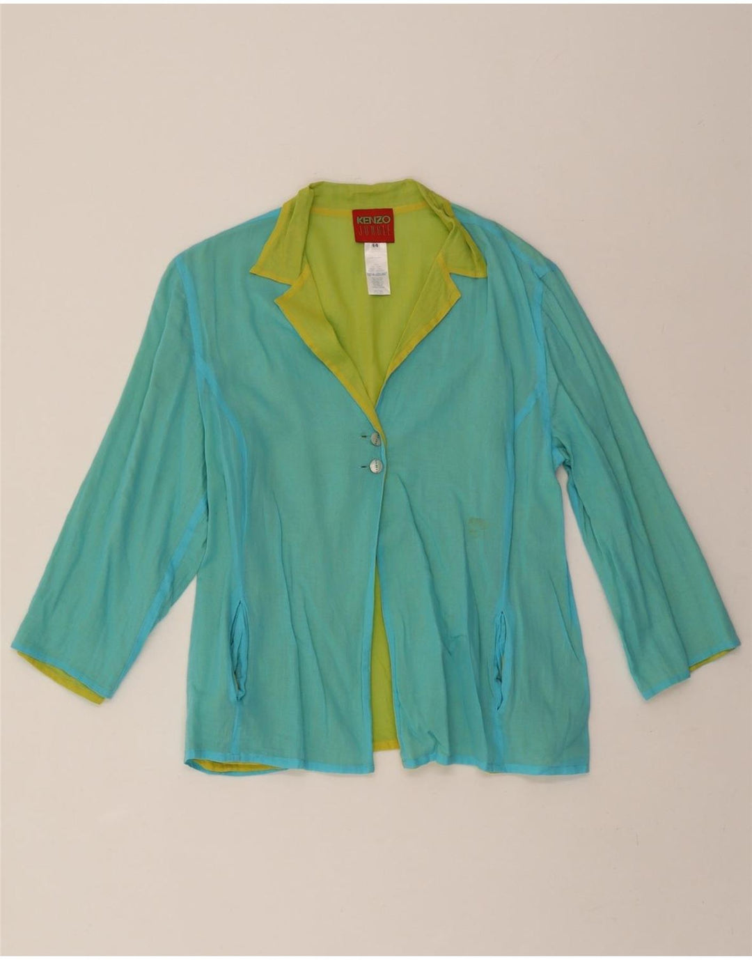 JUNGLE KENZO Womens Reversible 3/4 Sleeve Blazer Jacket IT 44 Medium Blue Vintage Jungle Kenzo and Second-Hand Jungle Kenzo from Messina Hembry 