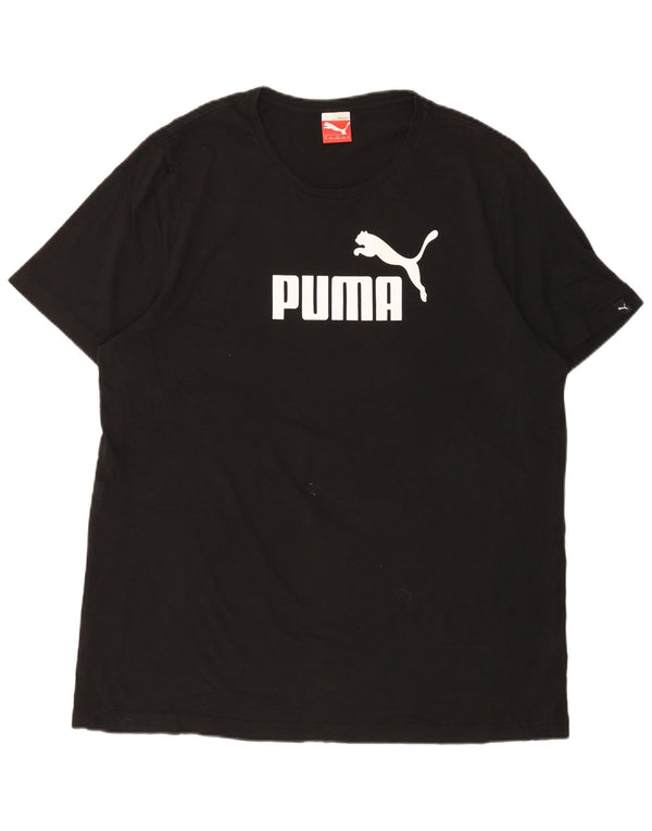 PUMA Camiseta gráfica para hombre Top XL Algodón negro