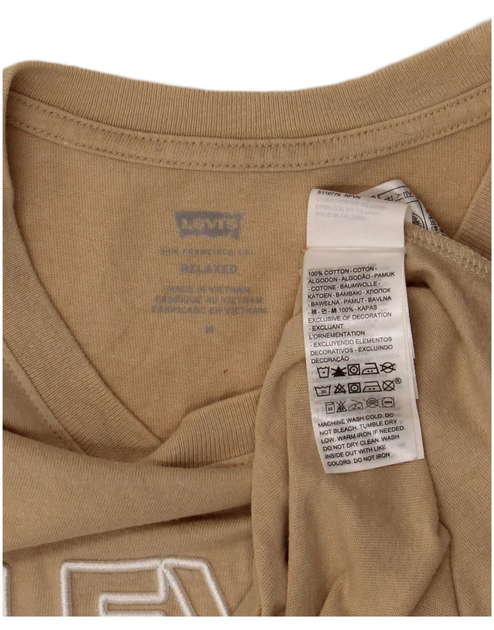 Levi's Camiseta con gráfico de ajuste relajado para hombre Top de algodón beige medio