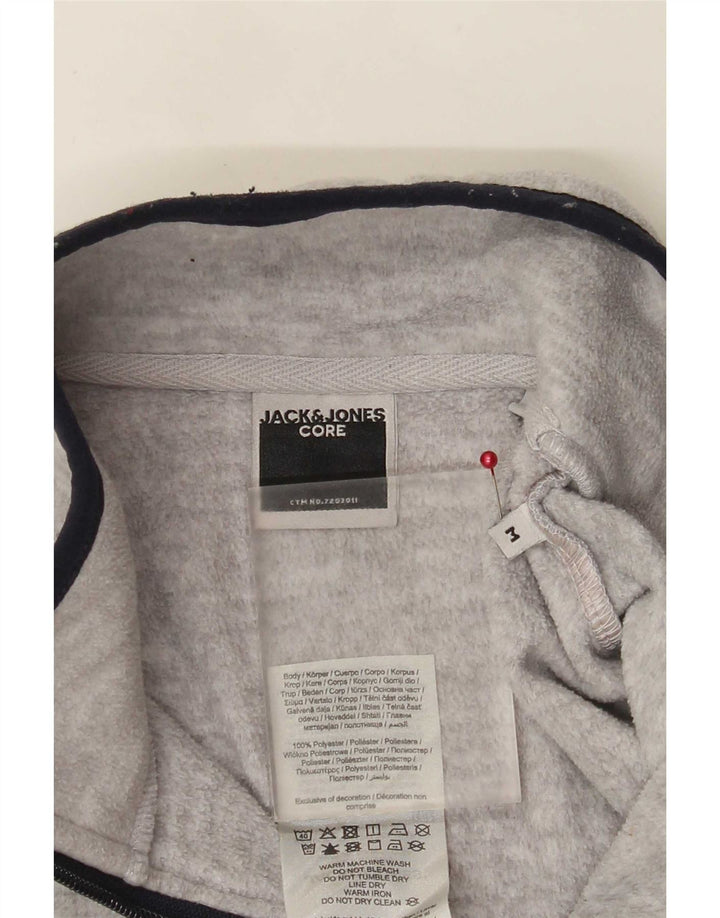 Jack & Jones Hombre Jersey De Polar Con Cremallera Y Cuello En Poliéster Color Block Gris Medio