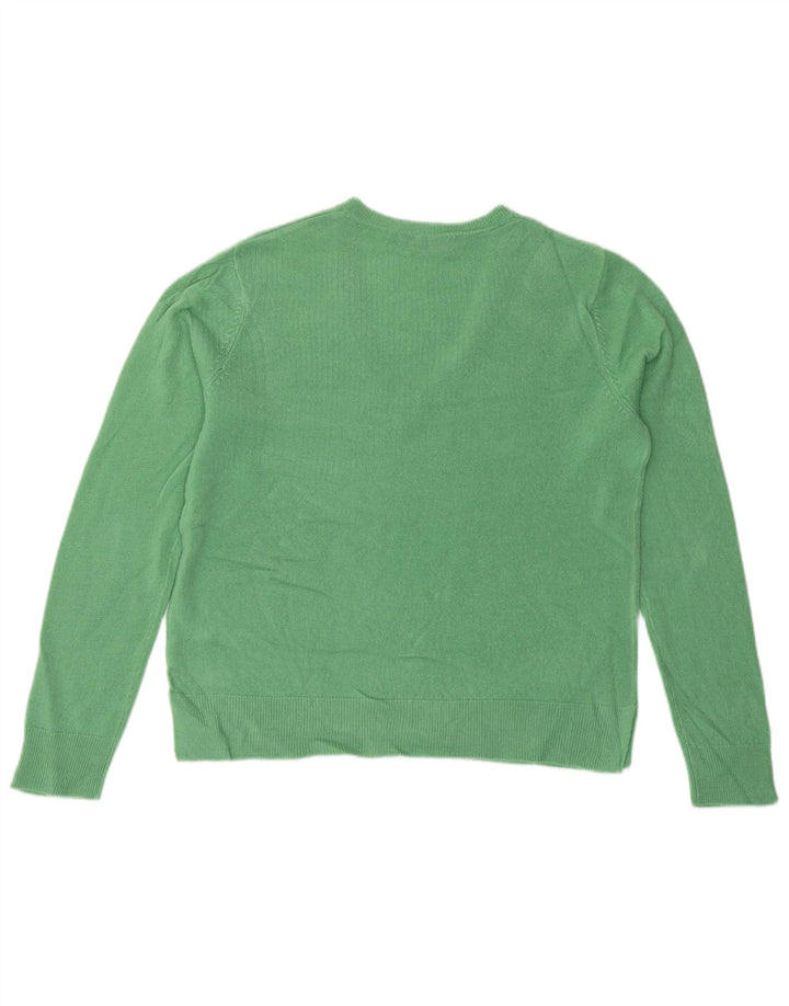 Marks & Spencer Suéter con Cuello en V para Mujer UK 44 Grande Verde