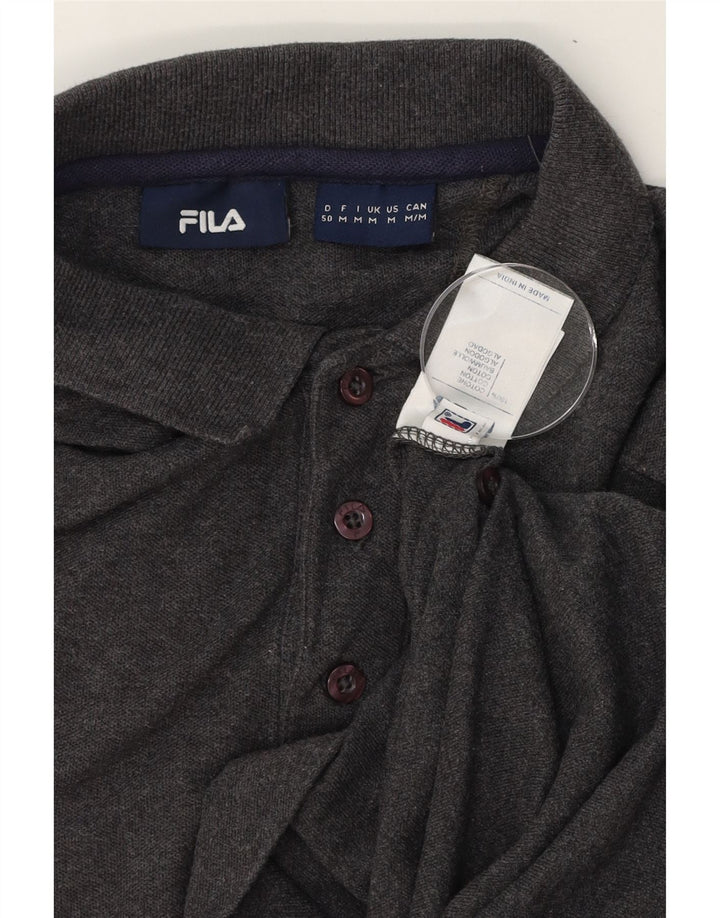 FILA Mens Polo Shirt Medium Grey Cotton Vintage Fila and Second-Hand Fila from Messina Hembry 