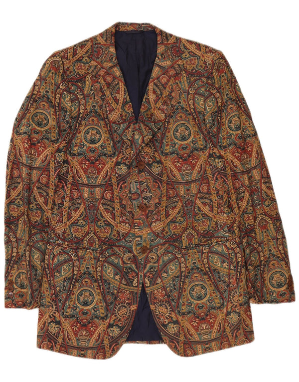 VINTAGE Chaqueta Blazer de 3 botones para hombre Reino Unido 36 Pequeño Paisley multicolor