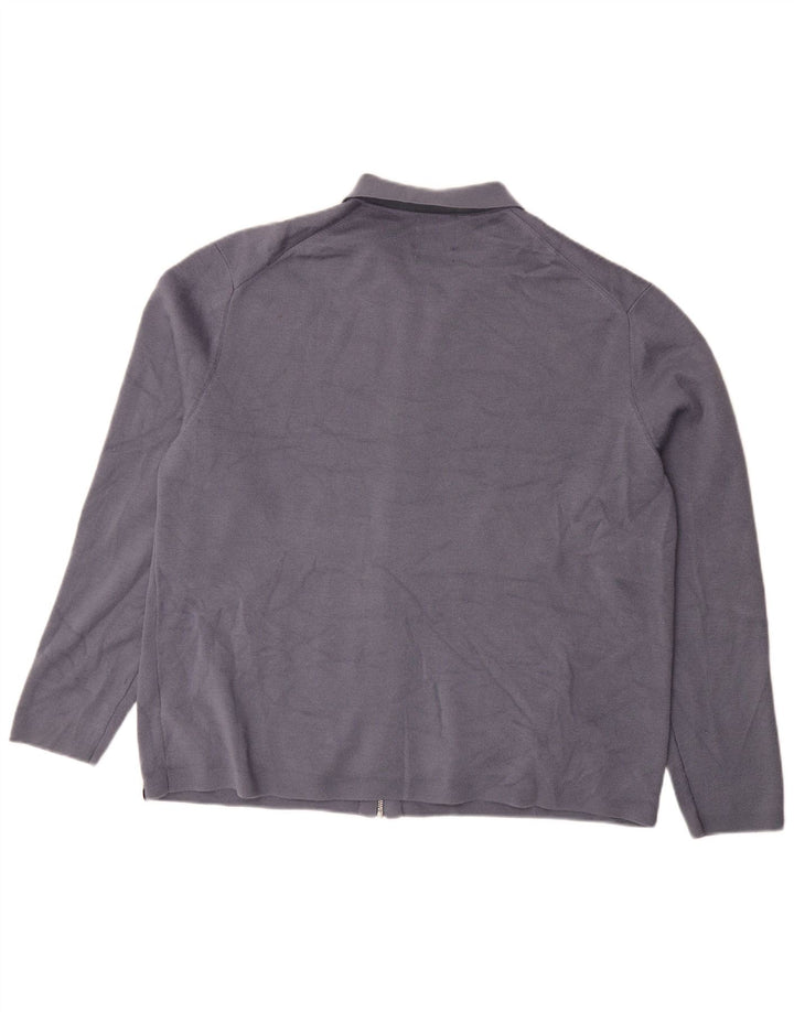 Marks & Spencer Suéter tipo cárdigan para hombre XL Lana merino azul