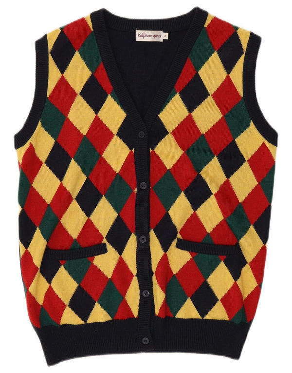 Vintage mujer oversized Cardigan suéter US 2 XS multicolor