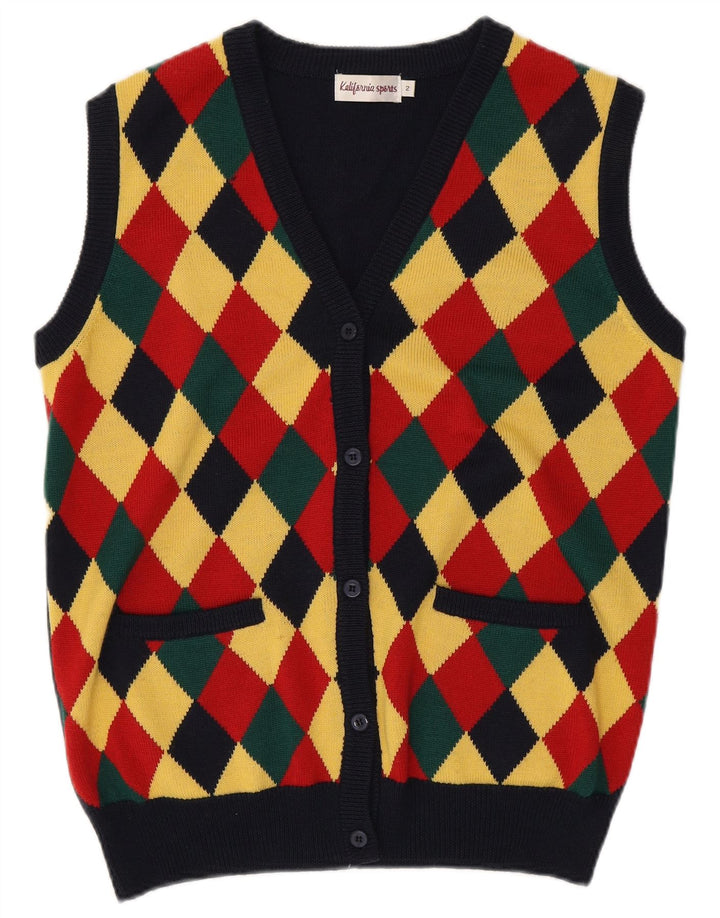 Vintage mujer oversized Cardigan suéter US 2 XS multicolor