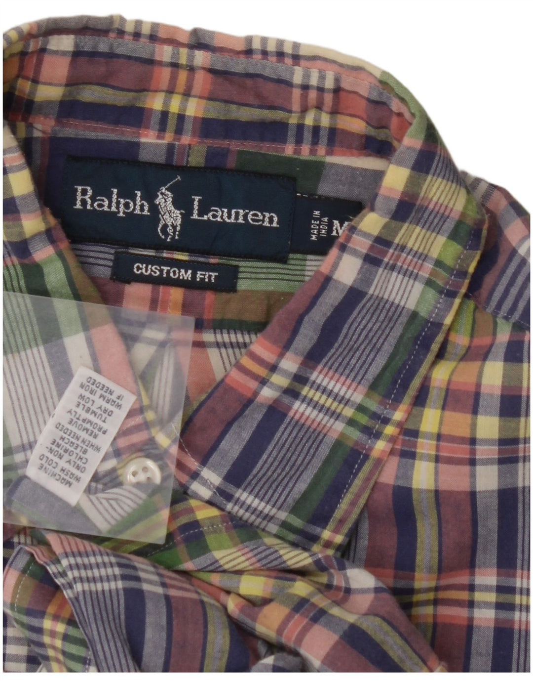 RALPH LAUREN Camisa personalizada para hombre Cuadros medianos multicolores