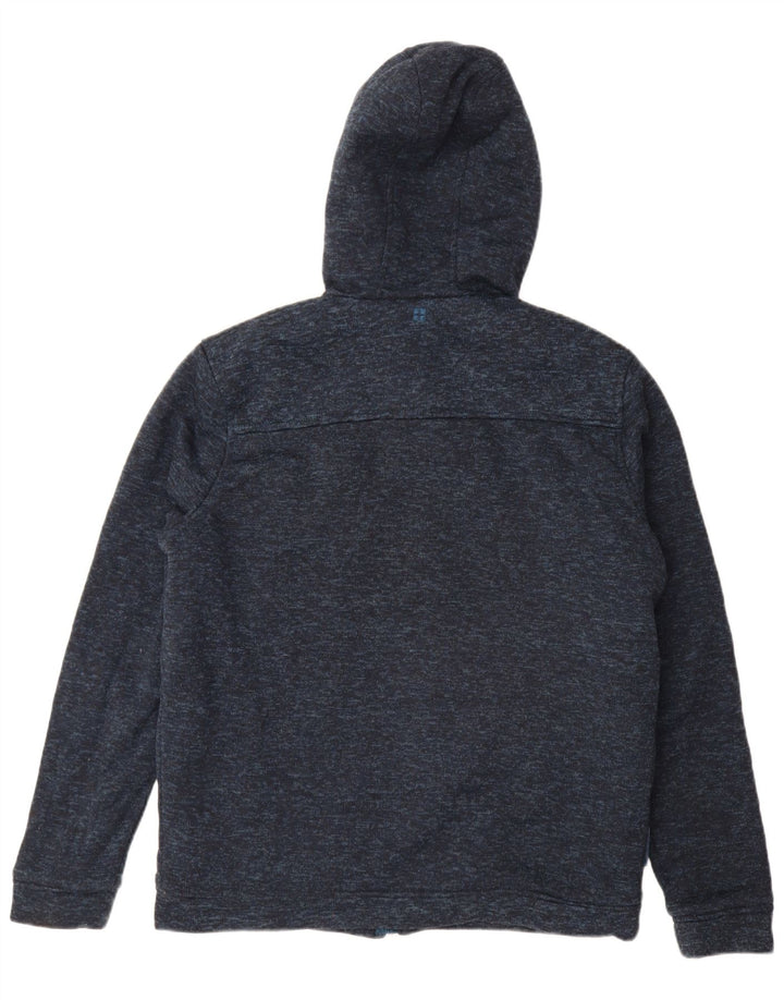 Mountain Warehouse Suéter con capucha y cremallera para hombre, tamaño grande, moteado en azul marino