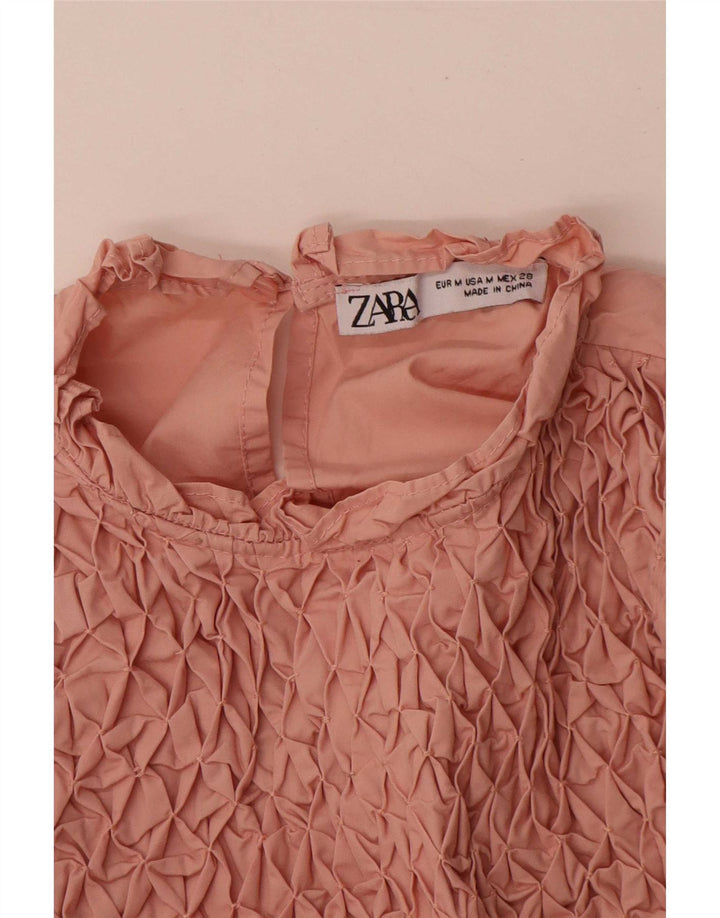 Zara Blusa extragrande de manga larga para mujer UK 42 Medium Pink