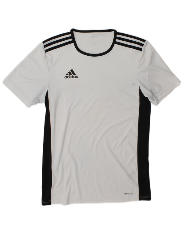 Adidas Hombre Aeroready Graphic Camiseta Top Pequeño Blanco Colorblock Poliéster