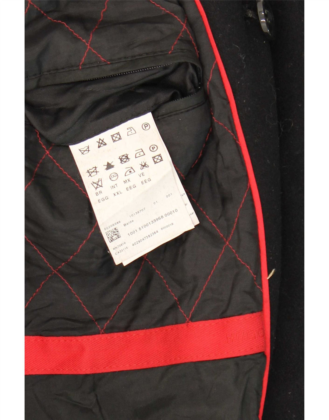 Hugo Boss Hombre Chaquetón UK 44 2XL Lana Virgen Negra