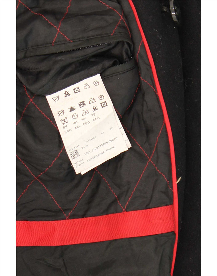 Hugo Boss Hombre Chaquetón UK 44 2XL Lana Virgen Negra