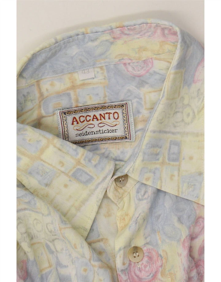 ACCANTO Mens Short Sleeve Shirt Size 43 Large Multicoloured Geometric Vintage Accanto and Second-Hand Accanto from Messina Hembry 