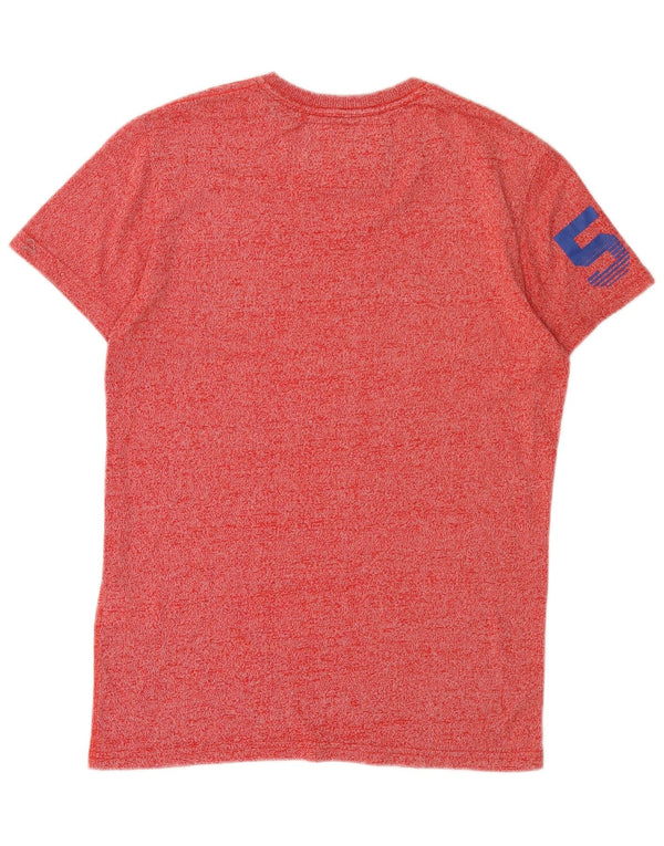 Superdry Camiseta gráfica para hombre Top pequeño de algodón moteado rojo