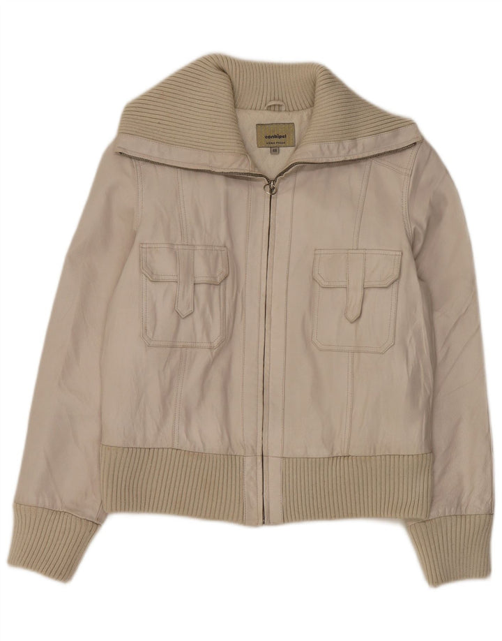 Chaqueta De Cuero Mujer Conbipel IT 48 XL Cuero Blanco