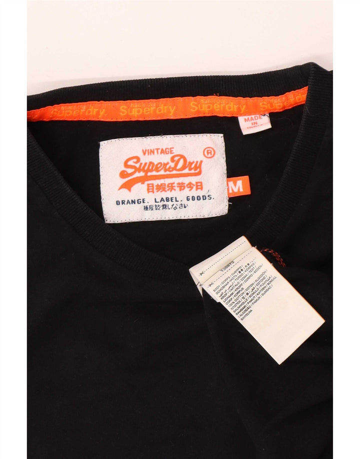 Superdry Camiseta para hombre Top Medium Black Cotton
