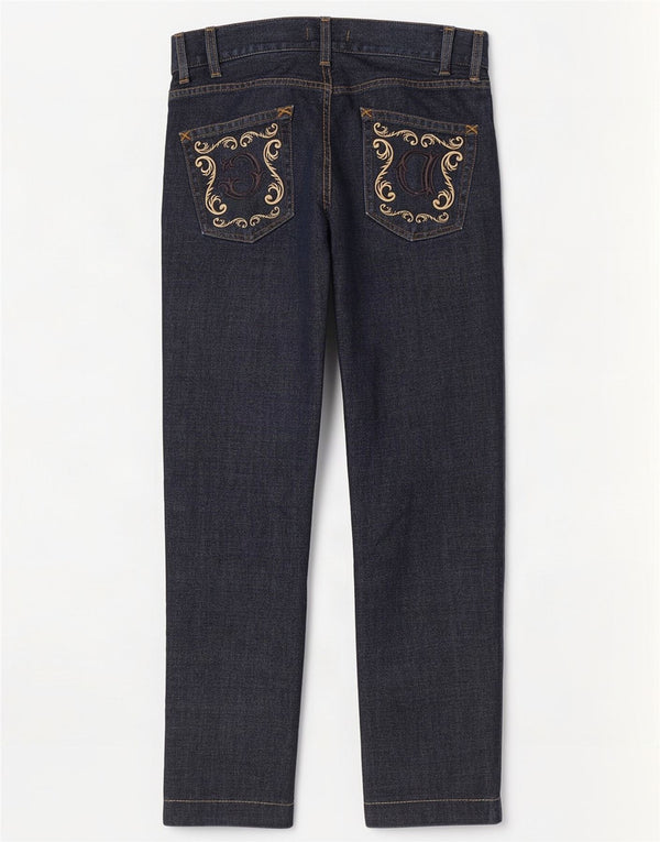 Dolce & Gabbana Vaqueros ajustados para mujer IT 46 Grande W30 L29 Algodón azul marino