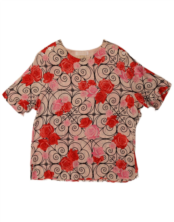 Escada Blusa para Mujer Top EU 42 Grande Seda Floral Multicolor