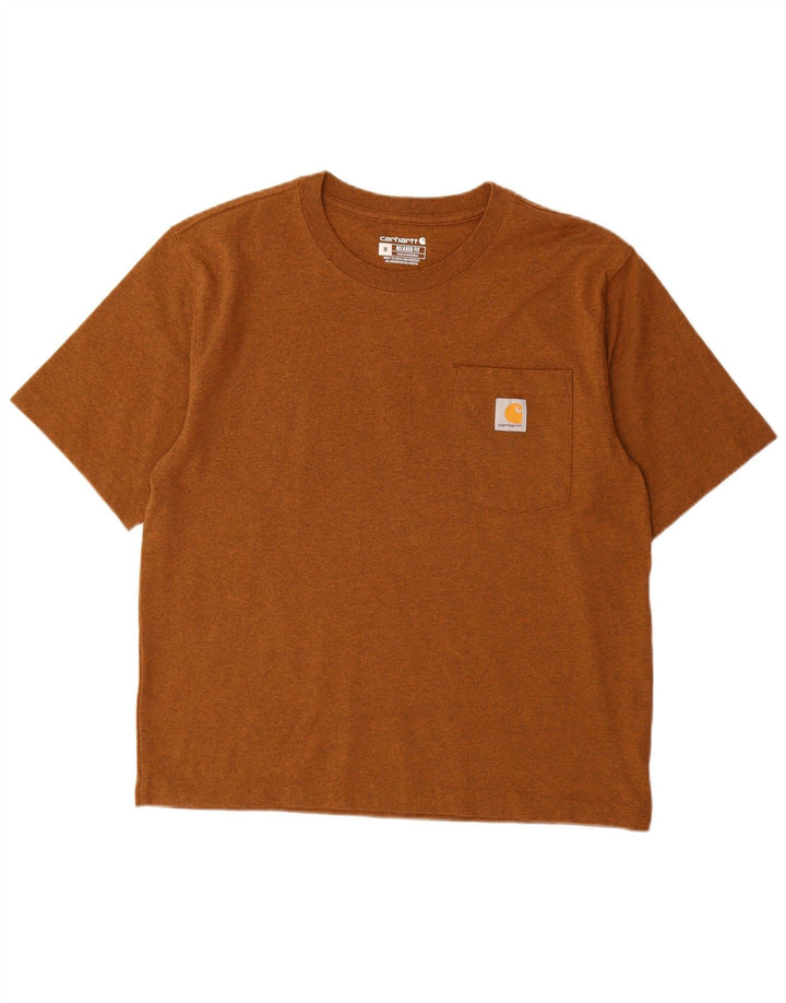 CARHARTT Camiseta de ajuste relajado para hombre Top de algodón moteado marrón medio