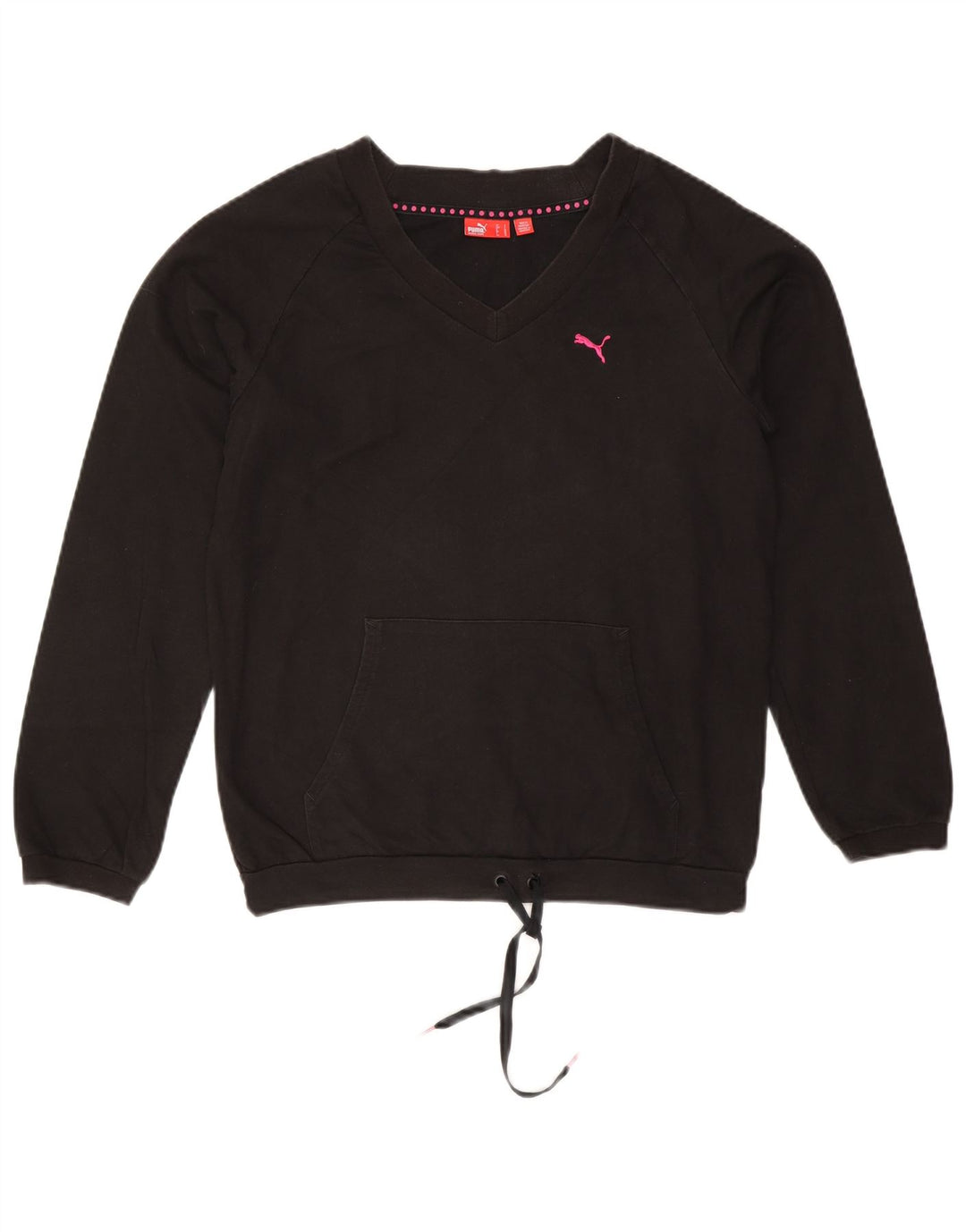 Puma Sudadera extragrande para mujer, talla 10, algodón negro pequeño