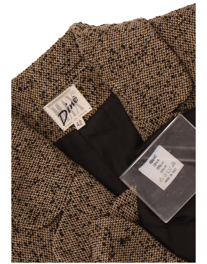 Max Dine Chaqueta tipo blazer de 4 botones para mujer IT 42 Acrílico moteado marrón medio