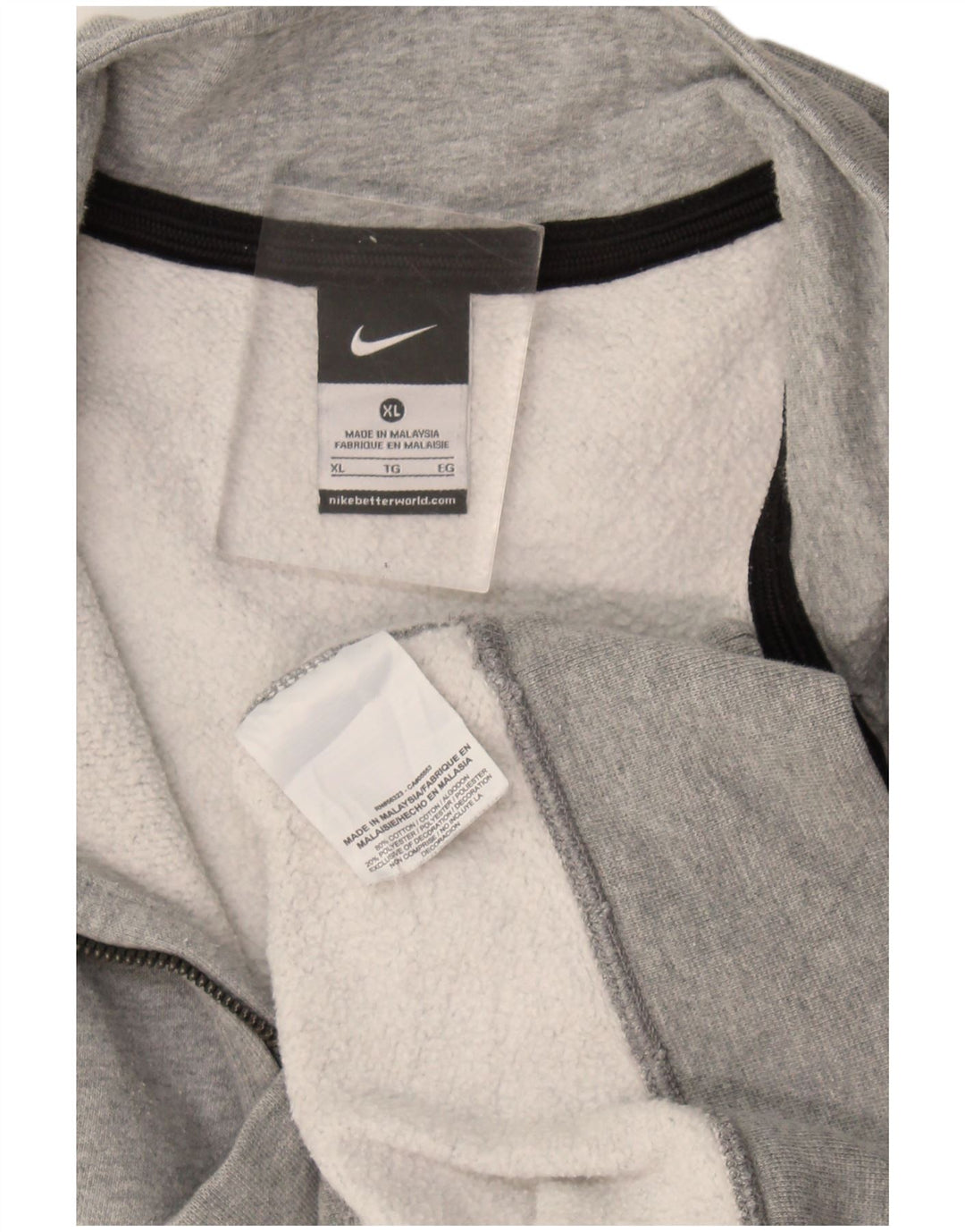 Nike Hombre Zip Neck Sudadera Jumper XL Gris Algodón
