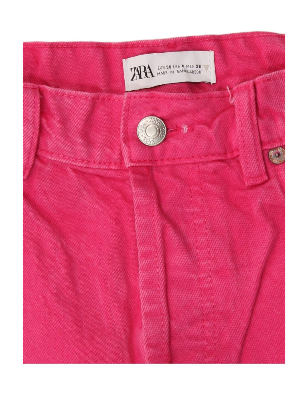 Zara Jeans Rectos Para Mujer EU 38 Small W28 L29 Rosa