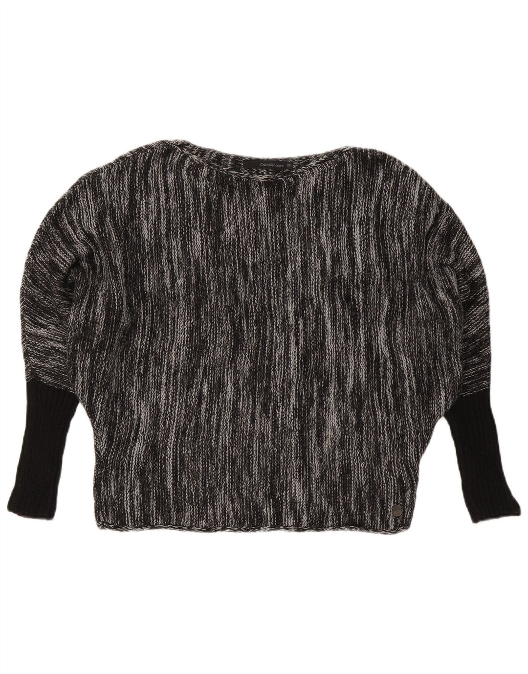 CALVIN KLEIN JEANS Jersey con cuello barco para mujer UK 6 XS Gris moteado