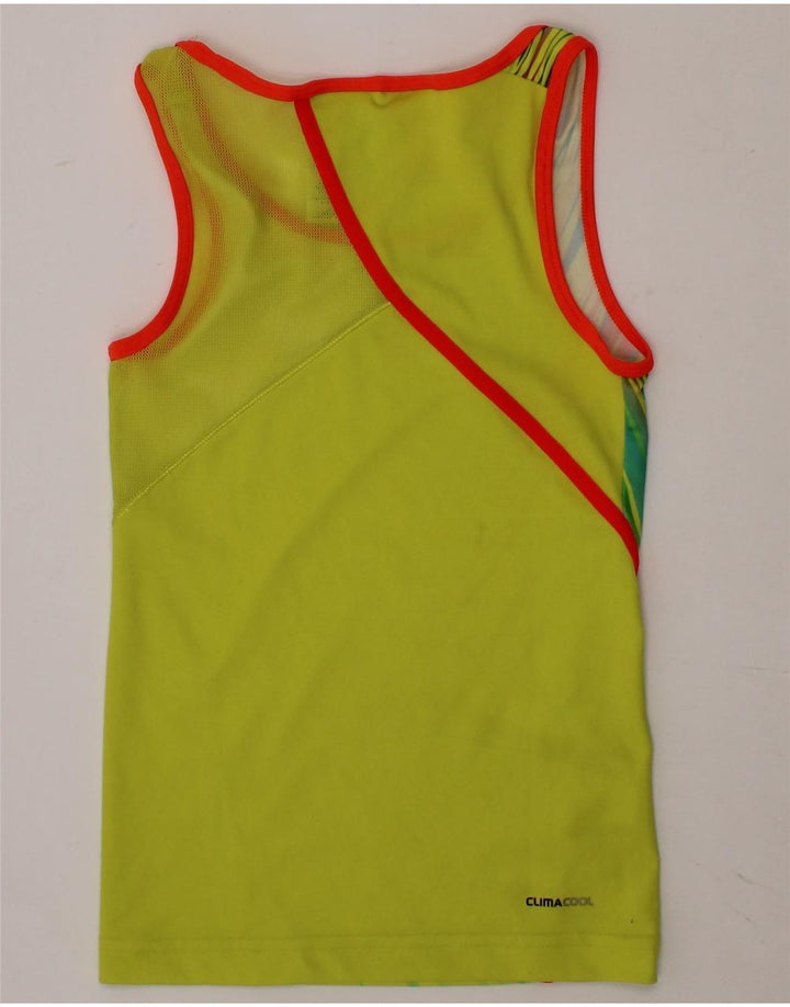 ADIDAS Boys Graphic Vest Top 5-6 Years Yellow Striped Polyester Vintage Adidas and Second-Hand Adidas from Messina Hembry 
