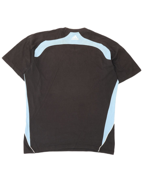 Adidas Camiseta para hombre Top UK 42/44 Large Negro Colorblock Algodón