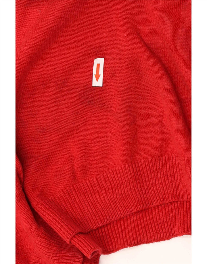 Chaps Jersey con cuello en V para hombre, talla grande, color rojo, algodón