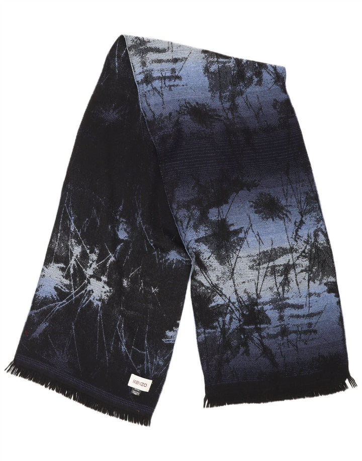 Kenzo Mujer Bufanda Rectángulo Con Estampado Abstracto Talla Única Lana Azul Marino