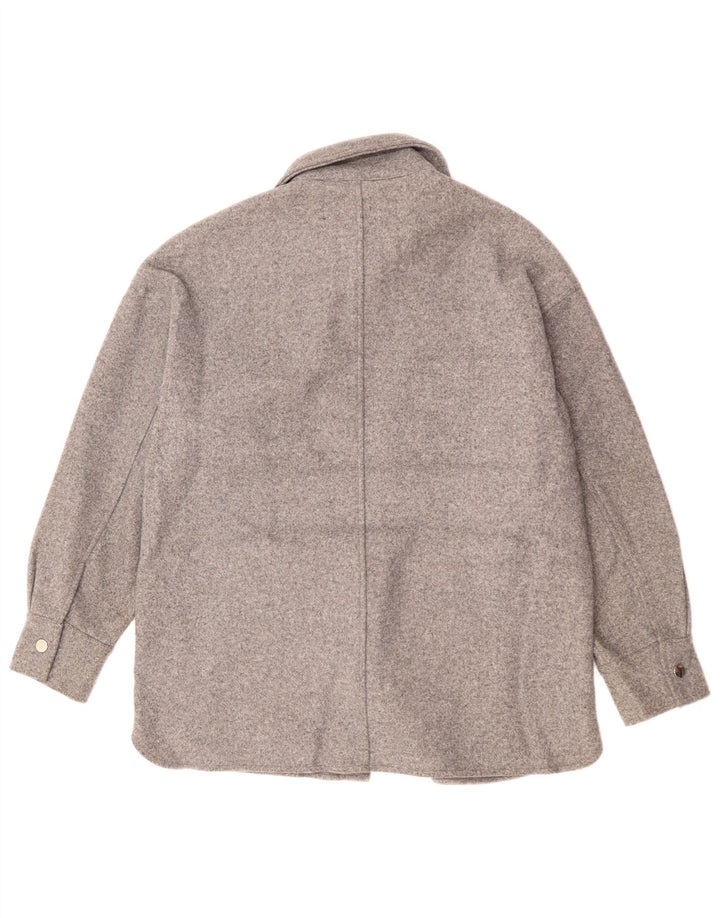 Zara Mujer Chaqueta Bomber Extragrande UK 6 XS Poliéster Gris