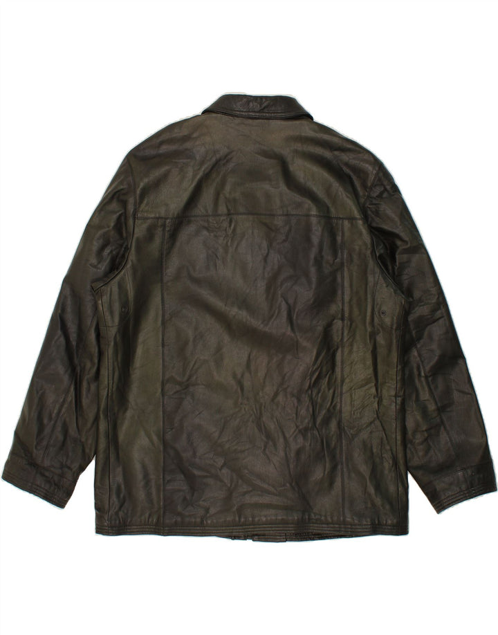 GREEN LEAVES Chaqueta de cuero para hombre UK 44 2XL Cuero verde