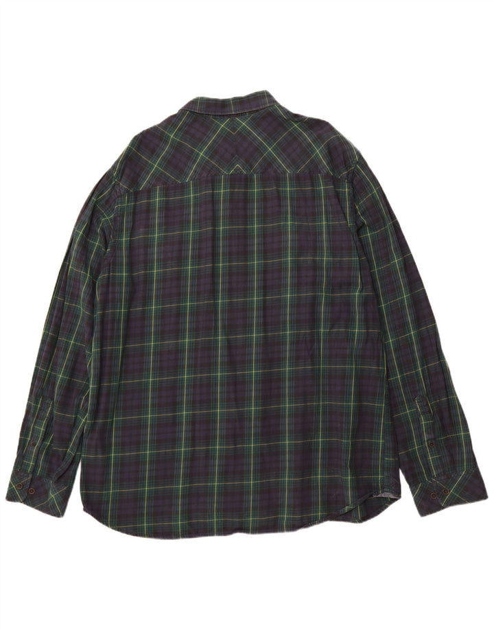 TIMBERLAND Camisa de franela ajustada Earthkeepers para hombre 3XL Azul marino a cuadros