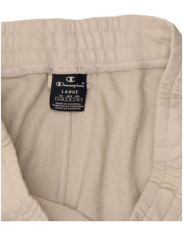 Champion Shorts deportivos con gráficos para hombre, talla grande, color blanco