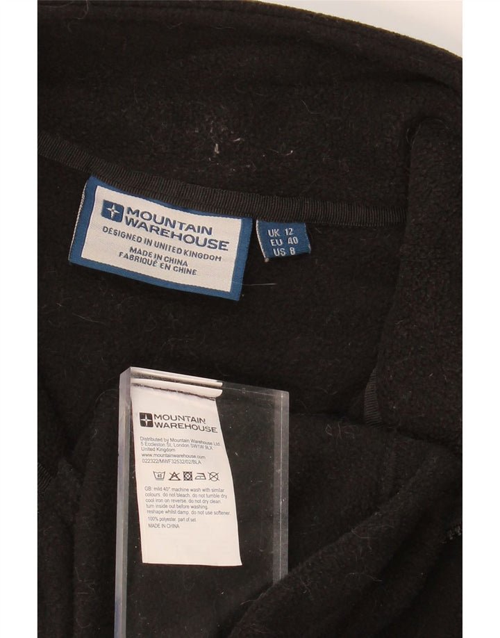 MOUNTAIN WAREHOUSE Womens Fleece Jacket UK 12 Medium Black Polyester Vintage Mountain Warehouse and Second-Hand Mountain Warehouse from Messina Hembry 